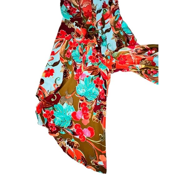 IVY STREET Sz XL Wide Leg JUMPSIUT Spaghetti Strap Tropical Floral Pockets NICE - Picture 9 of 16